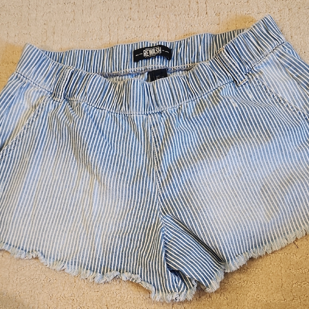 Rewash Blue Striped Women's Shorts